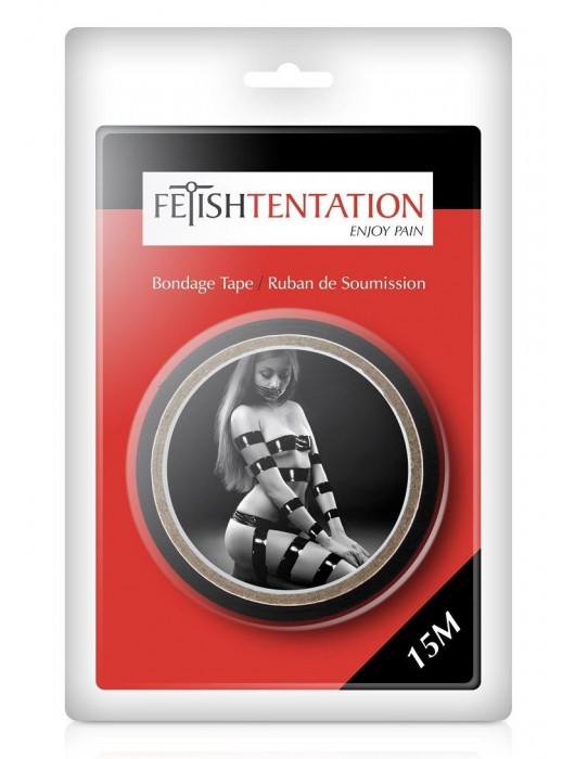 Черный скотч для фиксации - 15 м. - Fetish Tentation - купить с доставкой в Великом Новгороде