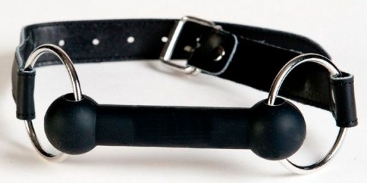 Чёрный кляп-трензель на кожаных ремешках - ToyFa - купить с доставкой в Великом Новгороде