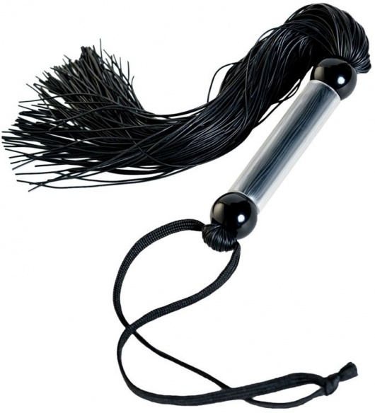 Черный мини-флоггер с резиновыми хвостами - 26 см. - ToyFa - купить с доставкой в Великом Новгороде