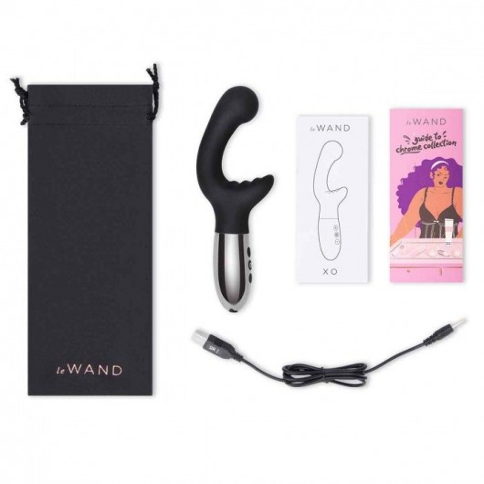 Черный вибромассажер с двумя моторами Le Wand XO - 19 см. - Le Wand