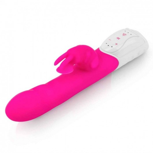 Розовый вибромассажер с клиторальной стимуляцией Clitoral Suction Rabbit - 24,5 см. - Rabbit Essentials