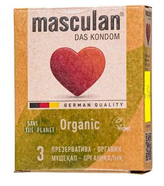 Экологически чистые презервативы Masculan Organic - 3 шт. - Masculan - купить с доставкой в Великом Новгороде