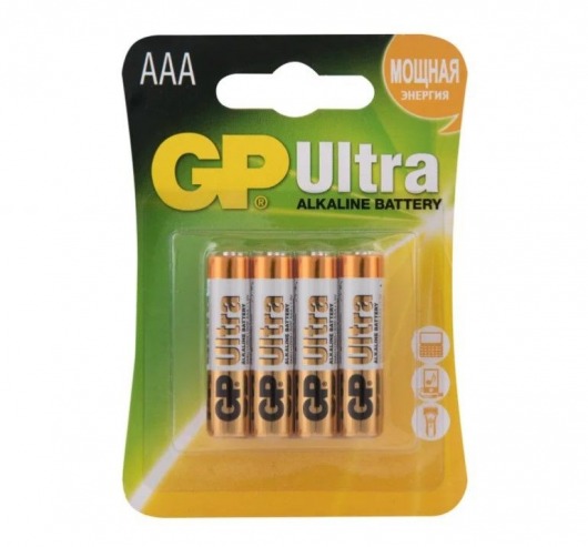 Батарейки алкалиновые GP Ultra Alkaline 24А AАA/LR03 - 4 шт. - Элементы питания - купить с доставкой в Великом Новгороде