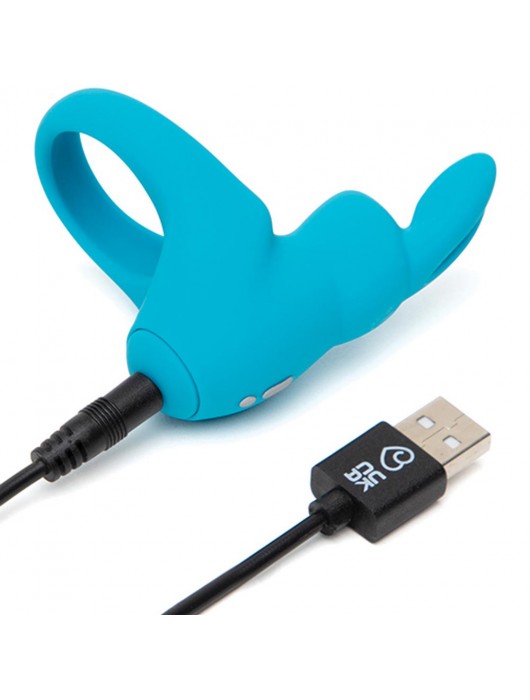 Голубое эрекционное виброкольцо Happy Rabbit Rechargeable Rabbit Cock Ring - Happy Rabbit - в Великом Новгороде купить с доставкой