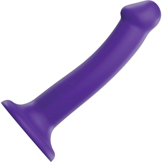 Фиолетовый фаллоимитатор-насадка Strap-On-Me Dildo Dual Density size M - 18 см. - Strap-on-me - купить с доставкой в Великом Новгороде