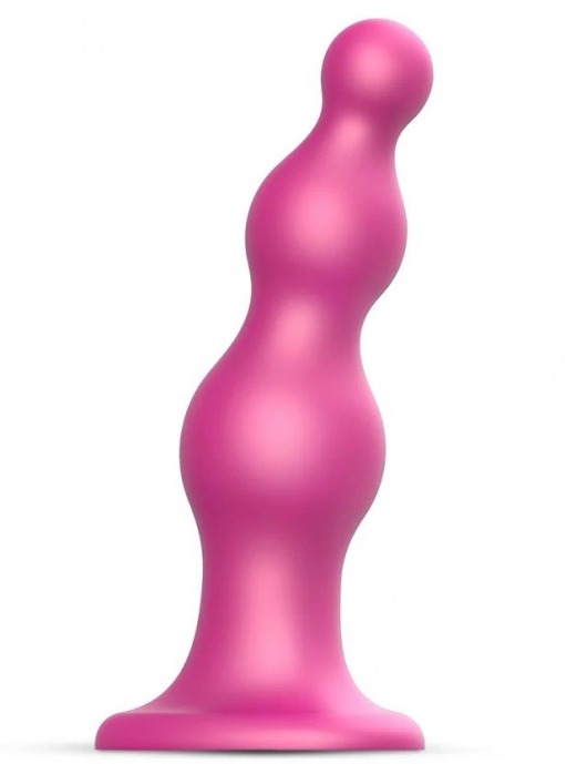 Розовая насадка Strap-On-Me Dildo Plug Beads size S - Strap-on-me - купить с доставкой в Великом Новгороде