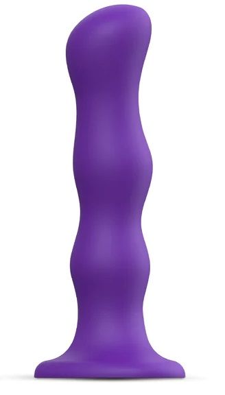 Фиолетовая насадка Strap-On-Me Dildo Geisha Balls size M - Strap-on-me - купить с доставкой в Великом Новгороде