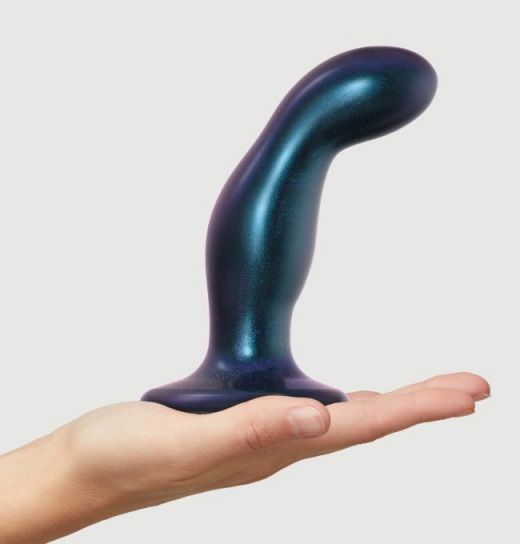 Темно-синяя насадка Strap-On-Me Dildo Plug Snaky size M - Strap-on-me - купить с доставкой в Великом Новгороде