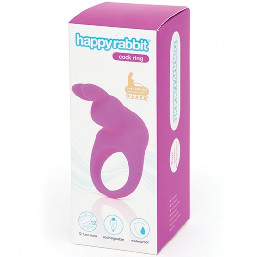 Фиолетовое эрекционное виброкольцо Happy Rabbit Rechargeable Rabbit Cock Ring - Happy Rabbit - в Великом Новгороде купить с доставкой