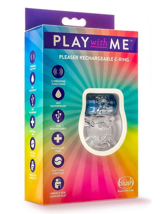 Фиолетовое эрекционное виброкольцо Pleaser Rechargeable C-Ring - Blush Novelties - в Великом Новгороде купить с доставкой