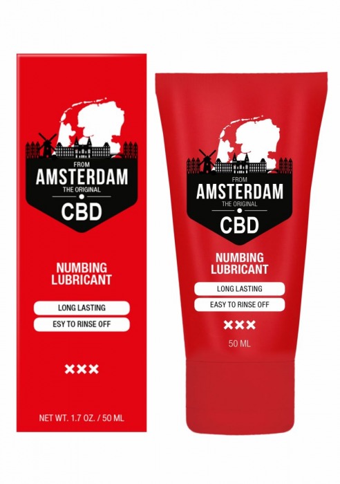 Пролонгирующий лубрикант Numbing CBD from Amsterdam - 50 мл. - Shots Media BV - купить с доставкой в Великом Новгороде