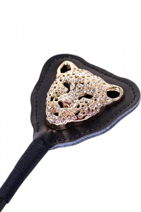 Чёрный стек с фигуркой леопарда на наконечнике - 21 см. - ToyFa - купить с доставкой в Великом Новгороде