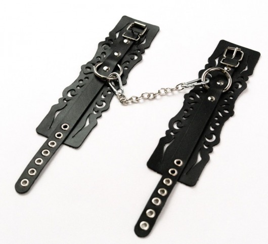 Узорчатые кожаные оковы с регулируемыми ремешками - Crazy Handmade - купить с доставкой в Великом Новгороде