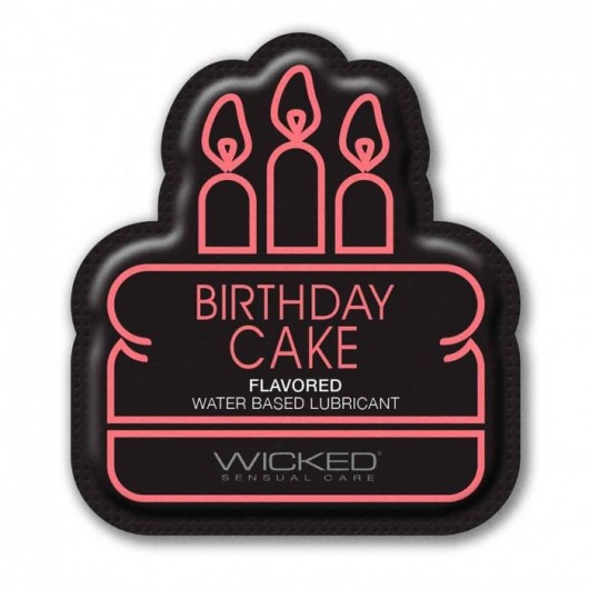 Лубрикант на водной основе со вкусом торта с кремом Wicked Aqua Birthday cake - 3 мл. - Wicked - купить с доставкой в Великом Новгороде