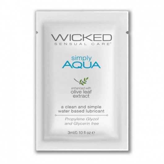 Легкий лубрикант на водной основе Wicked Simply AQUA - 3 мл. - Wicked - купить с доставкой в Великом Новгороде