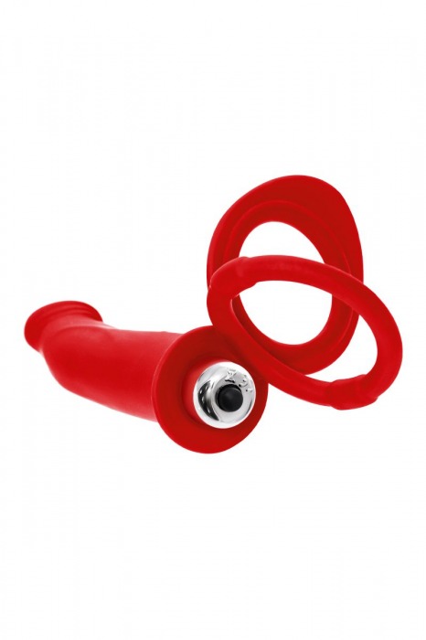 Красная насадка на пенис для двойного проникновения - 19 см. - ToyFa - купить с доставкой в Великом Новгороде