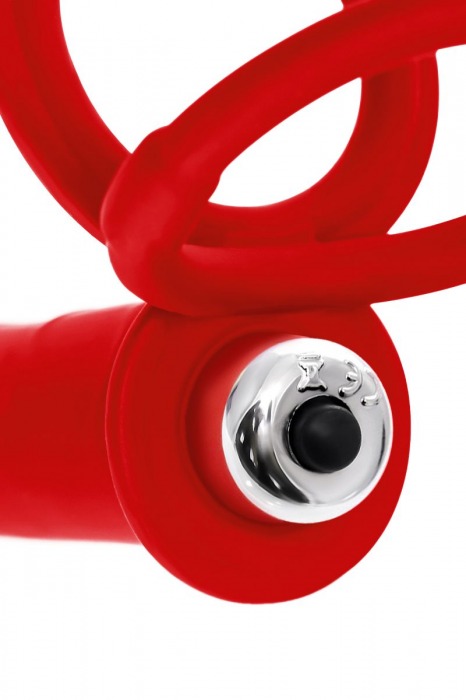 Красная насадка на пенис для двойного проникновения - 19 см. - ToyFa - купить с доставкой в Великом Новгороде
