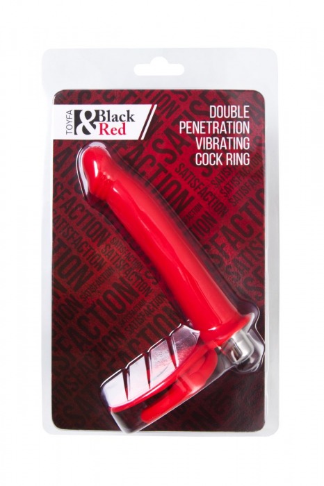 Красная насадка на пенис для двойного проникновения - 19 см. - ToyFa - купить с доставкой в Великом Новгороде