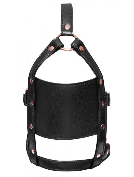 Черный намордник с кляпом-шаром Head Harness With A Gag - Orion - купить с доставкой в Великом Новгороде