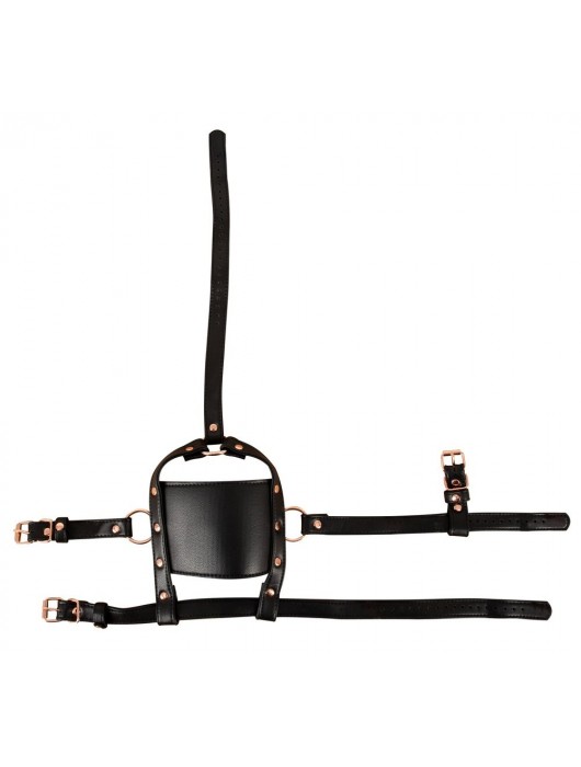 Черный намордник с кляпом-шаром Head Harness With A Gag - Orion - купить с доставкой в Великом Новгороде