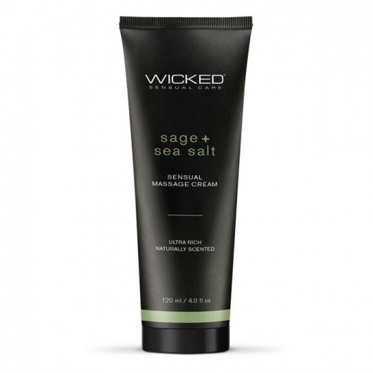 Массажный легкий крем WICKED Sage plus Sea Salt - 120 мл. - Wicked - купить с доставкой в Великом Новгороде