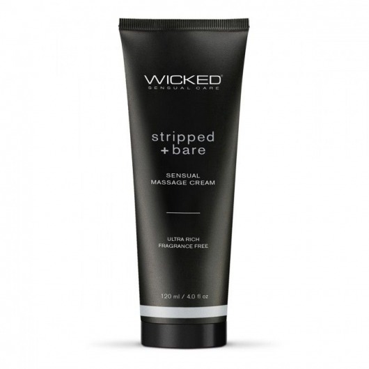 Массажный легкий крем WICKED Stripped plus Bare - 120 мл. - Wicked - купить с доставкой в Великом Новгороде