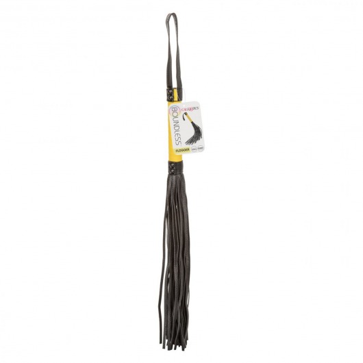 Черная плеть с желтой рукоятью Boundless Flogger - 69,25 см. - California Exotic Novelties - купить с доставкой в Великом Новгороде