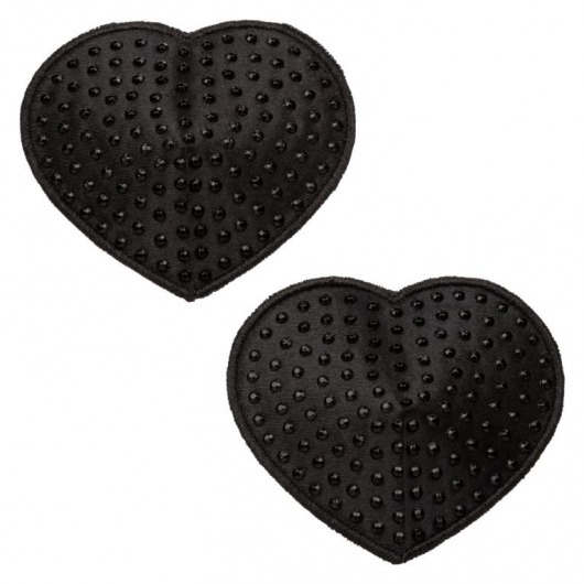 Черные пэстисы в форме сердечек Heart Pasties - California Exotic Novelties - купить с доставкой в Великом Новгороде