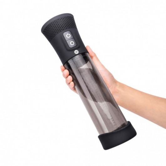 Черная автоматическая вакуумная помпа Pink Vibe с 2 уплотнительными кольцами - Pink Vibe - в Великом Новгороде купить с доставкой