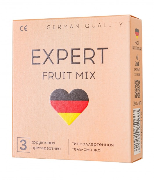 Ароматизированные презервативы EXPERT Fruit Mix - 3 шт. - Expert - купить с доставкой в Великом Новгороде