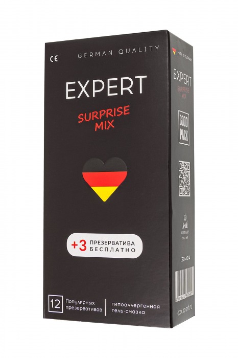 Презервативы EXPERT Surprise Mix - 12 шт.(+3 в подарок) - Expert - купить с доставкой в Великом Новгороде