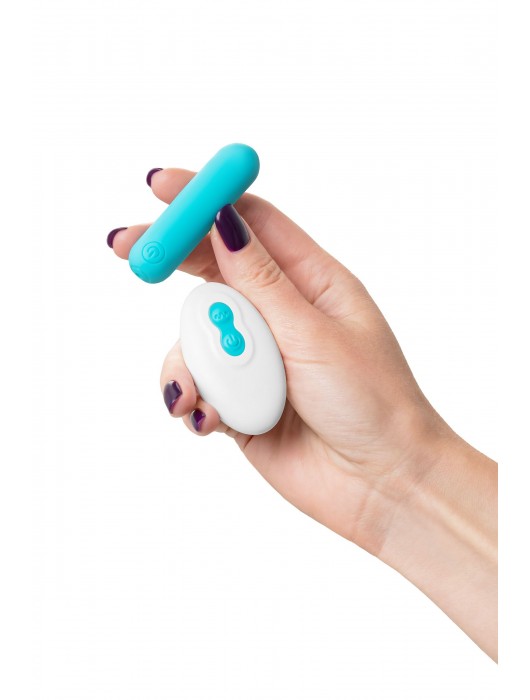 Голубая вибропуля Tnim с пультом ДУ - A-toys
