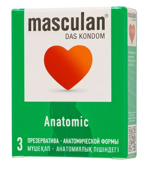 Презервативы анатомической формы Masculan Anatomic - 3 шт. - Masculan - купить с доставкой в Великом Новгороде