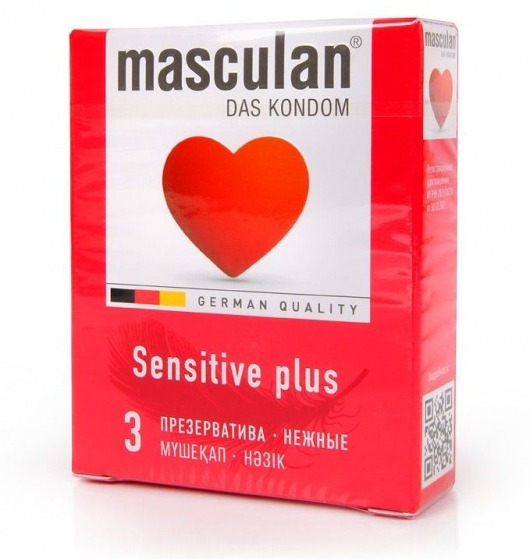 Презервативы Masculan Sensitive plus - 3 шт. - Masculan - купить с доставкой в Великом Новгороде