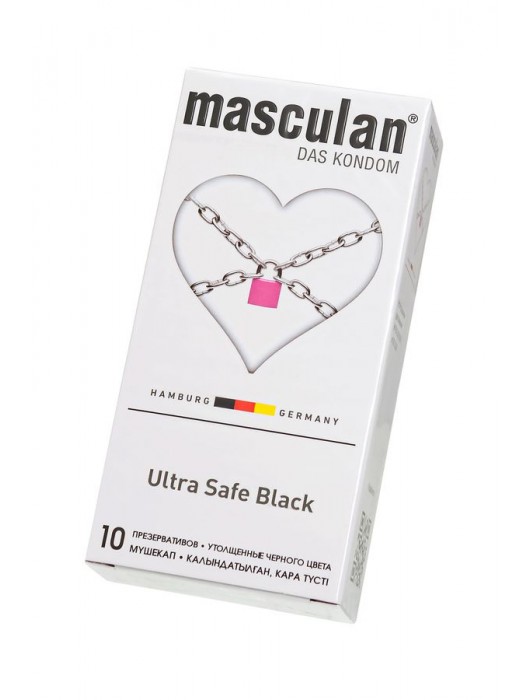 Ультрапрочные презервативы Masculan Ultra Safe Black - 10 шт. - Masculan - купить с доставкой в Великом Новгороде