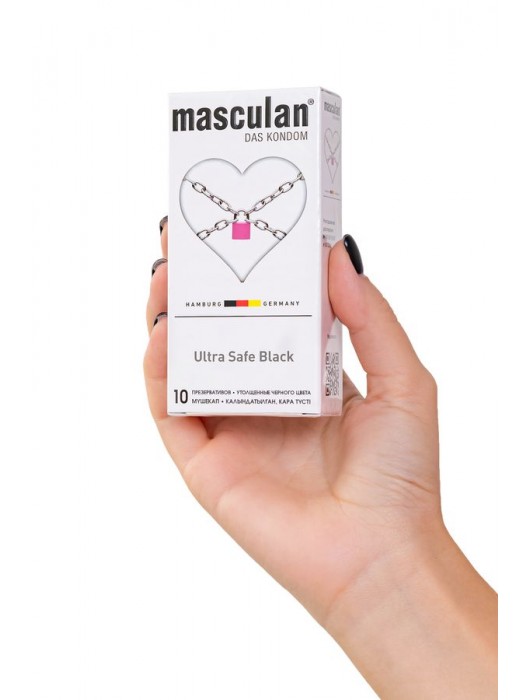 Ультрапрочные презервативы Masculan Ultra Safe Black - 10 шт. - Masculan - купить с доставкой в Великом Новгороде