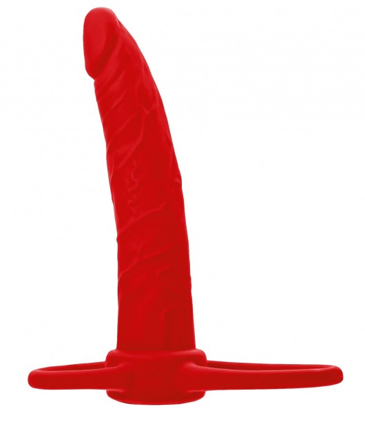 Красная насадка на пенис для двойного проникновения Black Red - 16,5 см. - ToyFa - купить с доставкой в Великом Новгороде