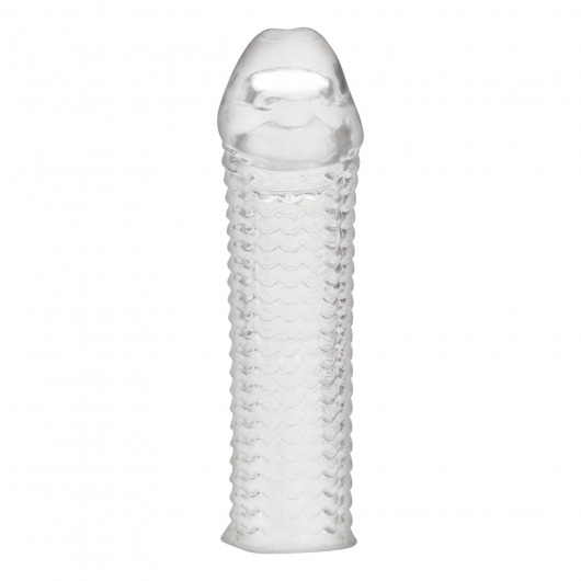 Текстурированная насадка на пенис Clear Textured Penis Enhancing Sleeve Extension - 16,5 см. - BlueLine - в Великом Новгороде купить с доставкой