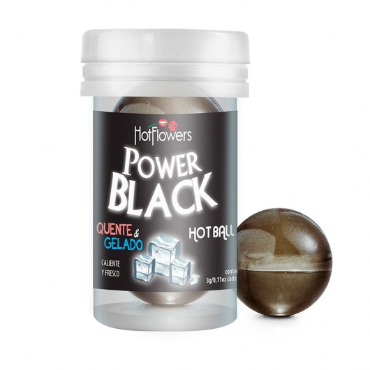 Интимный гель Power Black Hot Ball с охлаждающе-разогревающим эффектом (2 шарика по 3 гр.) - HotFlowers - купить с доставкой в Великом Новгороде