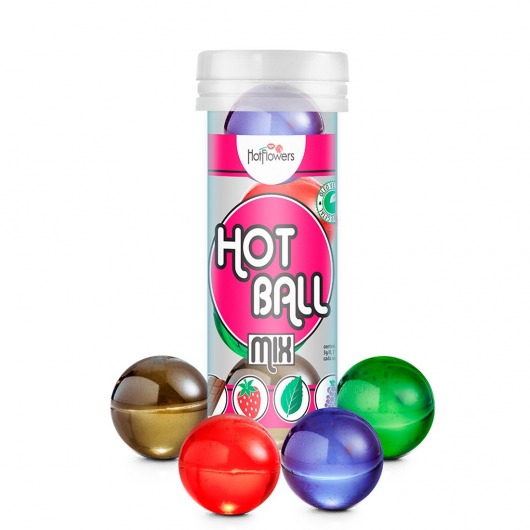 Ароматизированный лубрикант Hot Ball Mix на масляной основе (4 шарика по 3 гр.) - HotFlowers - купить с доставкой в Великом Новгороде