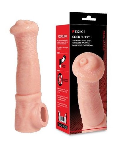 Телесная фантазийная насадка на член Cock Sleeve Size L - KOKOS - в Великом Новгороде купить с доставкой