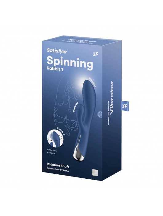 Синий вибратор-кролик с ротацией Spinning Rabbit 1 - 20 см. - Satisfyer