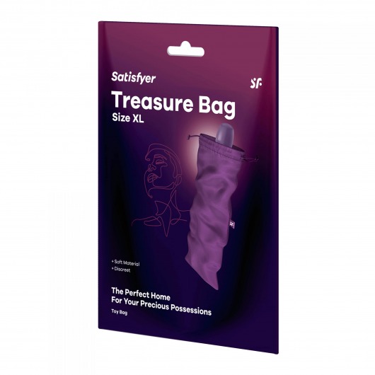 Фиолетовый мешочек для хранения игрушек Treasure Bag XL - Satisfyer - купить с доставкой в Великом Новгороде