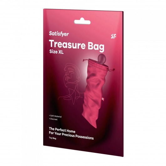 Розовый мешочек для хранения игрушек Treasure Bag XL - Satisfyer - купить с доставкой в Великом Новгороде