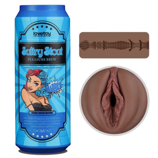 Коричневый мастурбатор-вагина Pleasure Brew Masturbator-Sultry Stout в банке - Lovetoy - в Великом Новгороде купить с доставкой