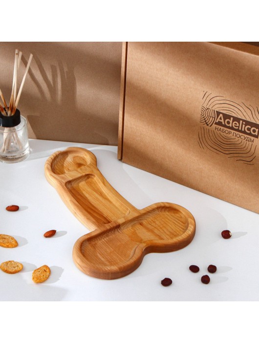 Деревянное блюдо для подачи в форме члена (32,5 х 20 х 1,7 см) - Сима-Ленд - купить с доставкой в Великом Новгороде