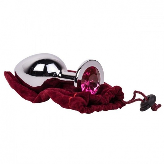 Большой стальной плаг с розовым кристаллом Pink Bubble Gum - 9,5 см. - Erotic Fantasy - купить с доставкой в Великом Новгороде