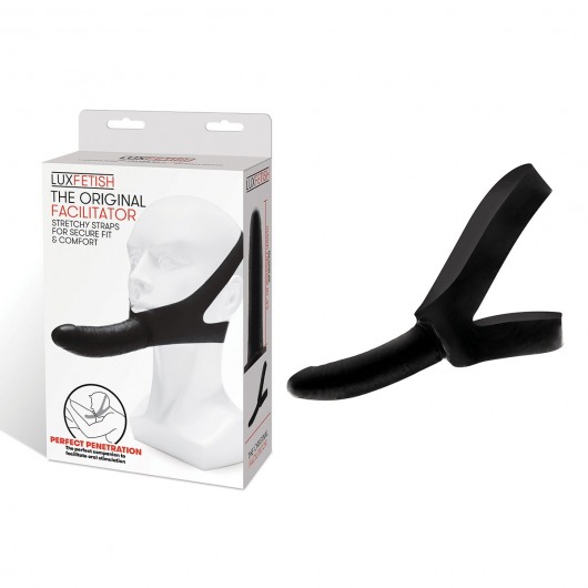 Черный фаллоимитатор с креплением на лицо The Original Facilitator - 14 см. - Lux Fetish - купить с доставкой в Великом Новгороде