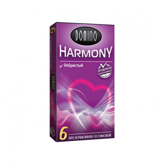 Презервативы с рёбрышками Domino Harmony - 6 шт. - Domino - купить с доставкой в Великом Новгороде