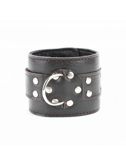 Коричневые оковы из мягкой кожи на металлической цепочке - БДСМ Арсенал - купить с доставкой в Великом Новгороде